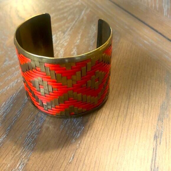 NWT! Francesca's Collections Gold & Coral Cuff Bracelet - Picture 5 of 8